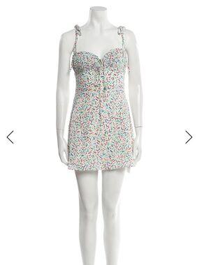 Realisation Par White Mini Dress with Multicolor Confetti Print